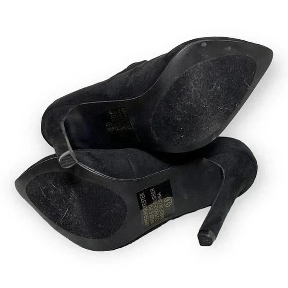 Jg Womens Black Faux Suede Pointed Toe Buckle Pumps Heels Sz 5.5 Classic Sexy - Picture 9 of 10